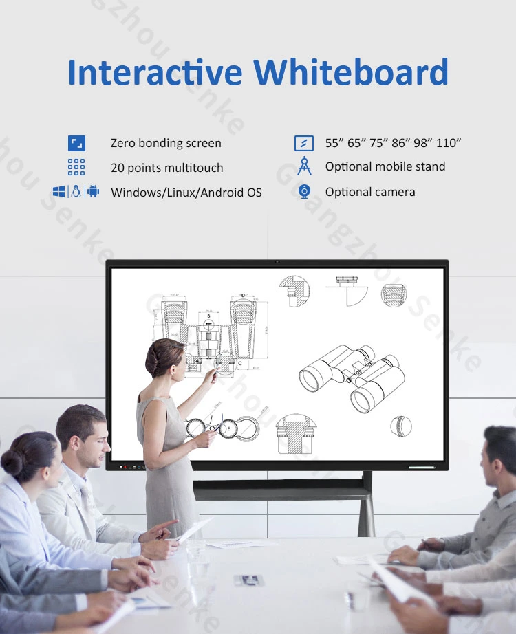 Interactive Panel Interactive Touch Panel Interactive Whiteboard Windows 65 75 86 98 100 Inch Smart Board Touch Screen LCD Display Interactive Flat Panel