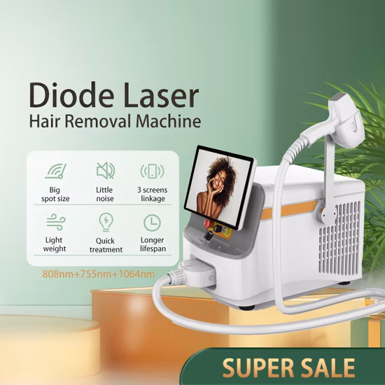 Dispositif portatif d'épilation de laser de diode pour le salon de beauté